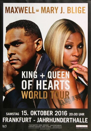 Maxwell & Mary J.Blige - King & Queen , Frankfurt 2016 - Konzertplakat