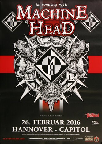Machine Head - Game Over , Hannover 2016 - Konzertplakat