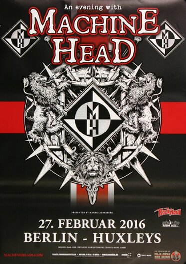 Machine Head - Game Over , Berlin 2016 - Konzertplakat