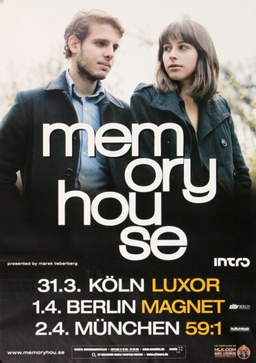 Memoryhouse - The Slideshow, Tour 2012 - Konzertplakat