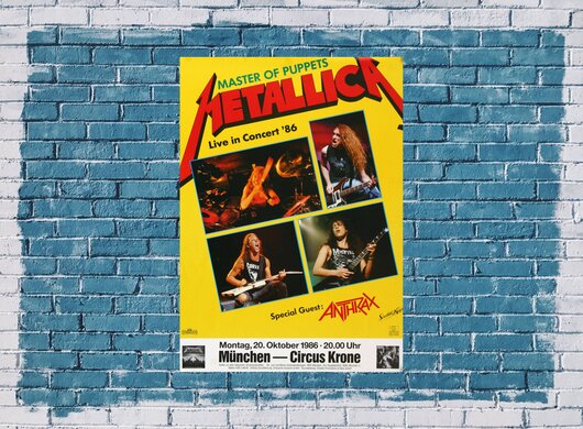 Metallica - Master Of Puppets , München 1986 - Konzertplakat