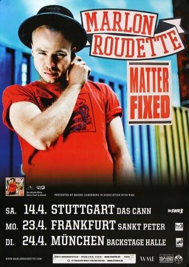 Marlon Roudette - Matter Fixed , Stuttgart 2012 - Konzertplakat