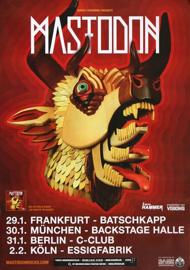 Mastodon - Splatterhouse, Tour 2012 - Konzertplakat