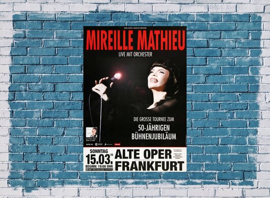 Mireille Mathieu - Live mit Orchester, Frankfurt 2015 - Konzertplakat