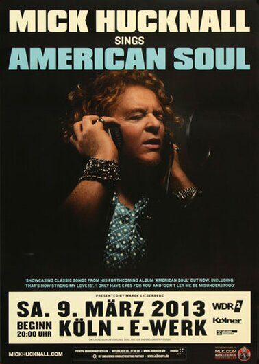 Mick Hucknall  - American Soul , Köln 2013 - Konzertplakat