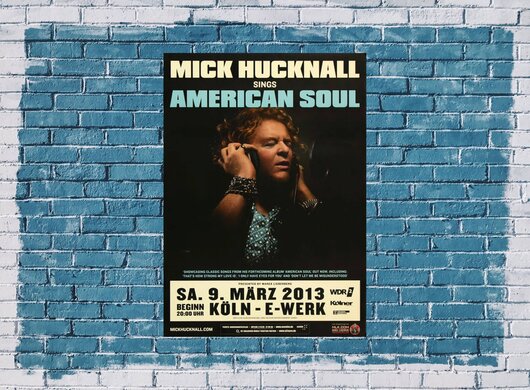 Mick Hucknall  - American Soul , Köln 2013 - Konzertplakat