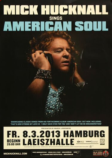 Mick Hucknall  - American Soul , Hamburg 2013 - Konzertplakat