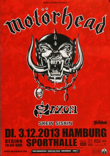 Motörhead - End Of Time , Hamburg 2013 - Konzertplakat