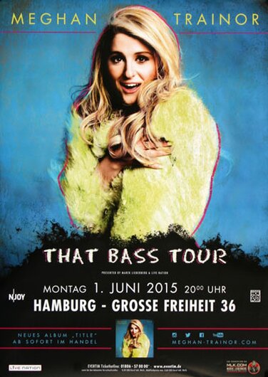 Meghan Trainor - That Bass , Hamburg 2015 - Konzertplakat