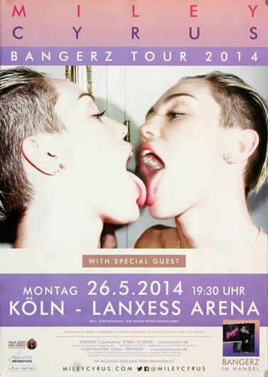 Miley Cyrus - Bangerz , Köln 2014 - Konzertplakat