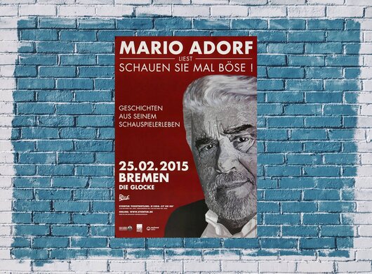 Mario Adorf - Geschichten , Bremen 2015 - Konzertplakat