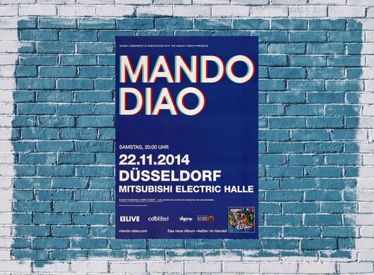 Mando Diao - Blue , Düsseldorf 2014 - Konzertplakat