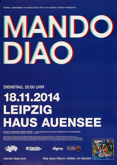 Mando Diao - Blue , Leipzig 2014 - Konzertplakat