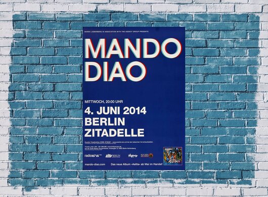 Mando Diao - Blue , Berlin 2014 - Konzertplakat