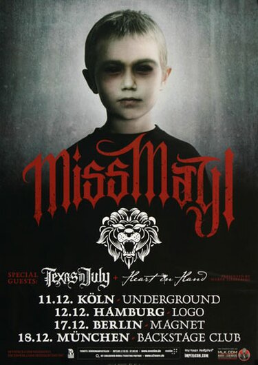 Miss May I - Hey Mister, Tour 2012 - Konzertplakat