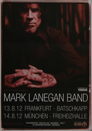 Mark Lanegan - Performance, Frankfurt & München 2012 - Konzertplakat