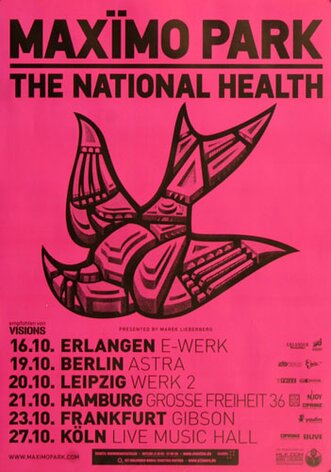 Maximo Park - The National Health, Tour 2012 - Konzertplakat