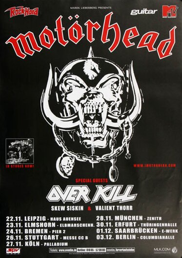 Motörhead  - Over Kill, Tour 2007 - Konzertplakat