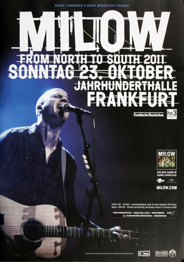 Milow - North To South, Frankfurt 2011 - Konzertplakat