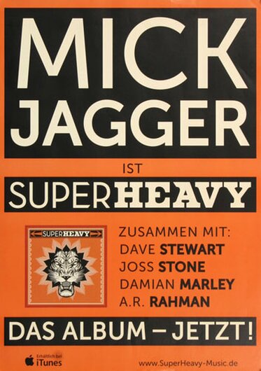 Superheavy, Mick Jagger, Das Album, 2011, Konzertplakat