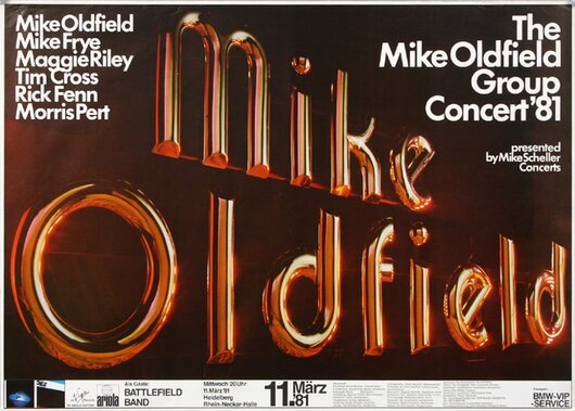 Mike Oldfield - Music Wonderland, Heidelberg 1981 - Konzertplakat