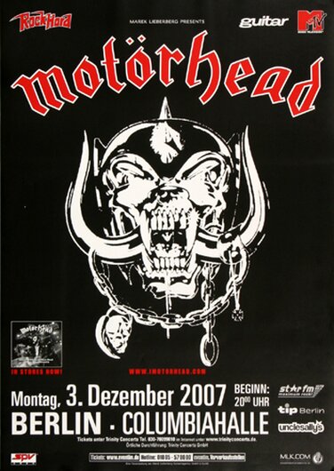 Motörhead  - Death Kiss, Berlin 2007 - Konzertplakat