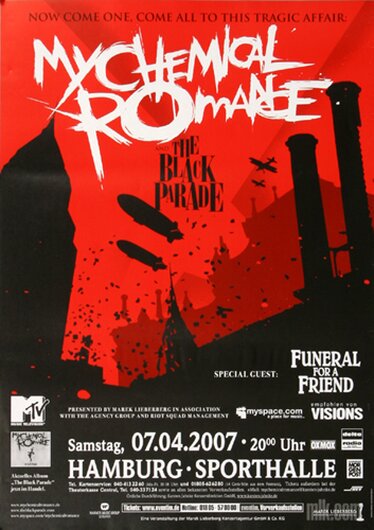 My Chemical Romance - Now Come One , Hamburg 2007 - Konzertplakat