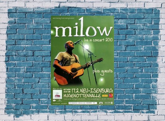 Milow - Never Gonna Stop, Neu-Isenburg & Frankfurt 2010 - Konzertplakat