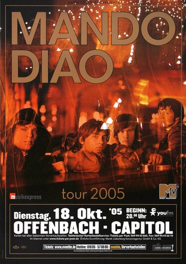 Mando Diao - Hurricane Bar, Offenbach,t 2005 - Konzertplakat