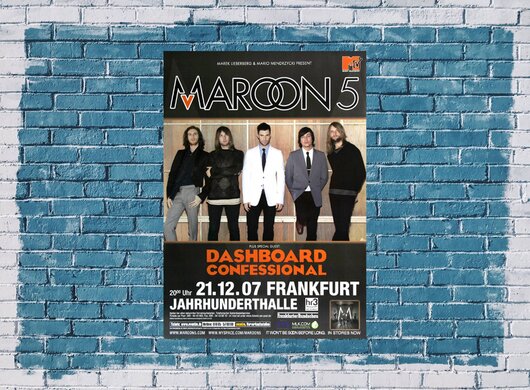 Maroon 5 - Dashboard, Frankfurt 2007 - Konzertplakat