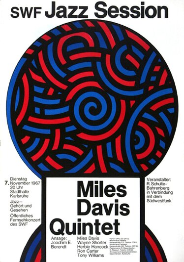 Miles Davis - Jazz Session , Karlsruhe 1969 - Konzertplakat