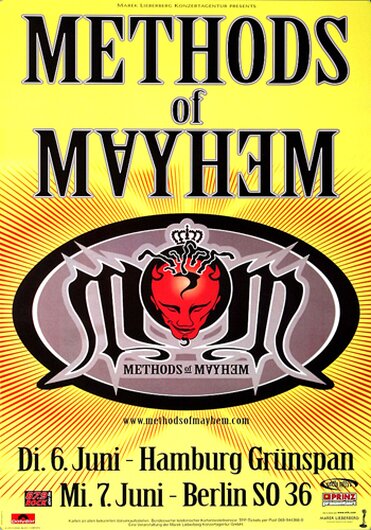 Methods of Mayhem - Live In Concert, Hamburg 2005 - Konzertplakat
