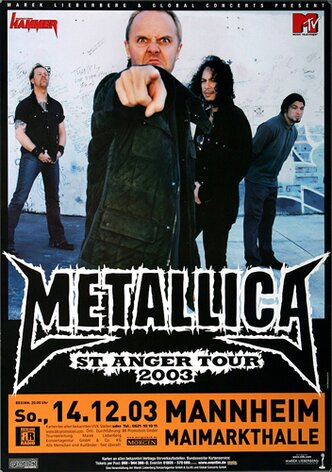 Metallica - St.Anger, Mannheim 2003 - Konzertplakat