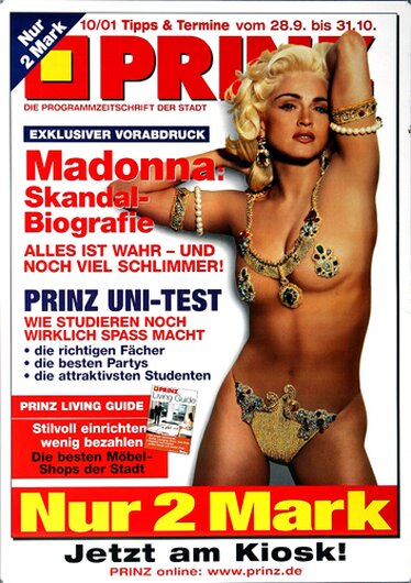 Madonna - Prinz Titelbild, Frankfurt 2001 - Konzertplakat