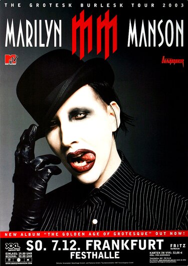 Marilyn Manson - Grotesk Burlesk, Frankfurt 2003 - Konzertplakat