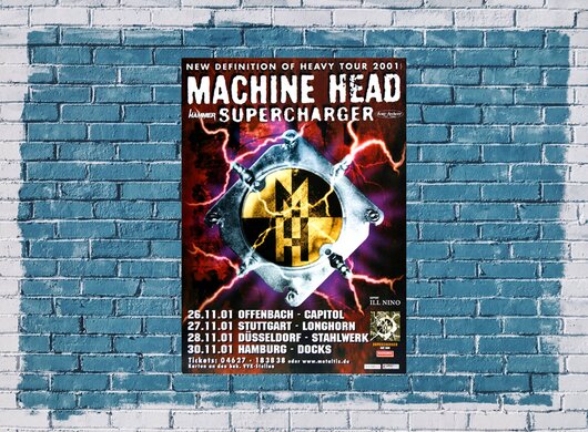 Machine Head - Supercharger , Tour 2001 - Konzertplakat