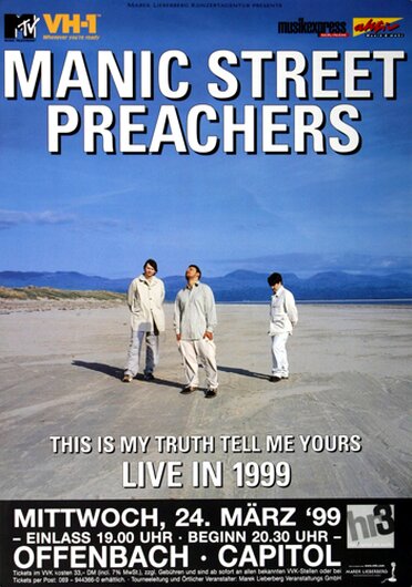 Manic Street Preachers - My Truth, Frankfurt 1999 - Konzertplakat