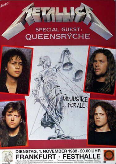Metallica - And Justice For All, Frankfurt 1988 - Konzertplakat