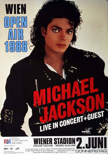 Michael Jackson - Open Air in Wien, Wien 1988 - Konzertplakat