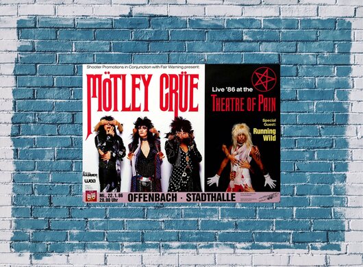 Mötley Crüe - Theatre of Pain, Frankfurt 1986 - Konzertplakat