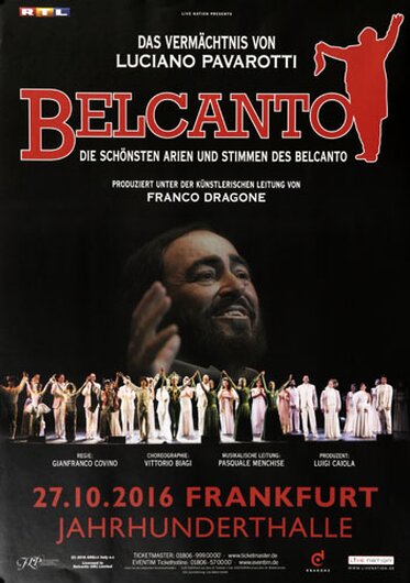 Luciano Pavarotti - Belcanto, Tour 2016 - Konzertplakat