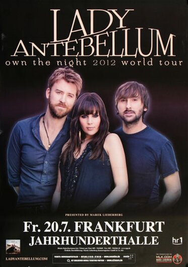 Lady Antebellum - Own The Night, Frankfurt 2012 - Konzertplakat