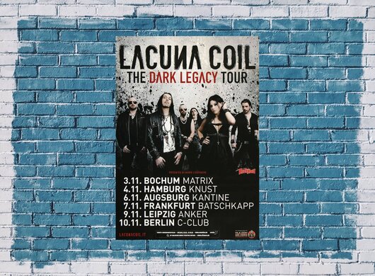 Lacuna Coil - Dark Legacy, Tour 2012 - Konzertplakat