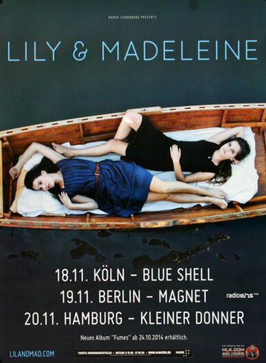 Lily & Madeleine - Fumes, Tour 2014 - Konzertplakat