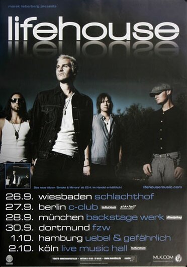 Lifehouse - Livehouse, Tour 2010 - Konzertplakat