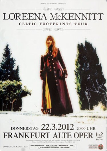 Loreena McKennitt - Celtic Footprints, Frankfurt 2012 - Konzertplakat