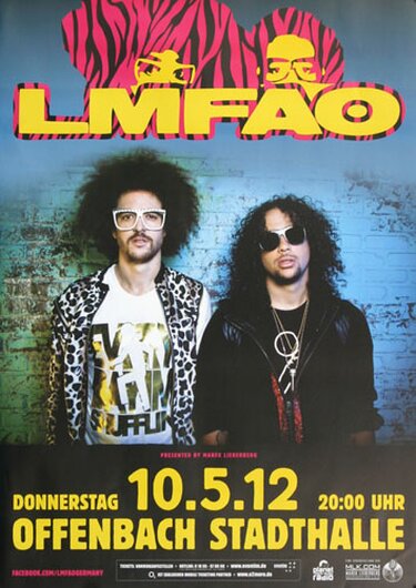 LMFAO - Party Rock, Frankfurt 2012 - Konzertplakat