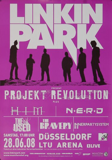 Linkin Park - Projekt Revolution , Düsseldorf 2008 - Konzertplakat