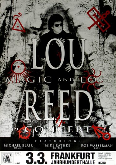 Lou Reed - Magic And Loss, Frankfurt 1992 - Konzertplakat