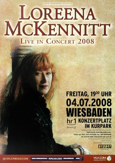 Loreena McKennitt - All The Way, Wiesbaden 2008 - Konzertplakat